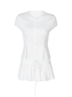 Zaria Buttoned Top & Mini Skirt Set
