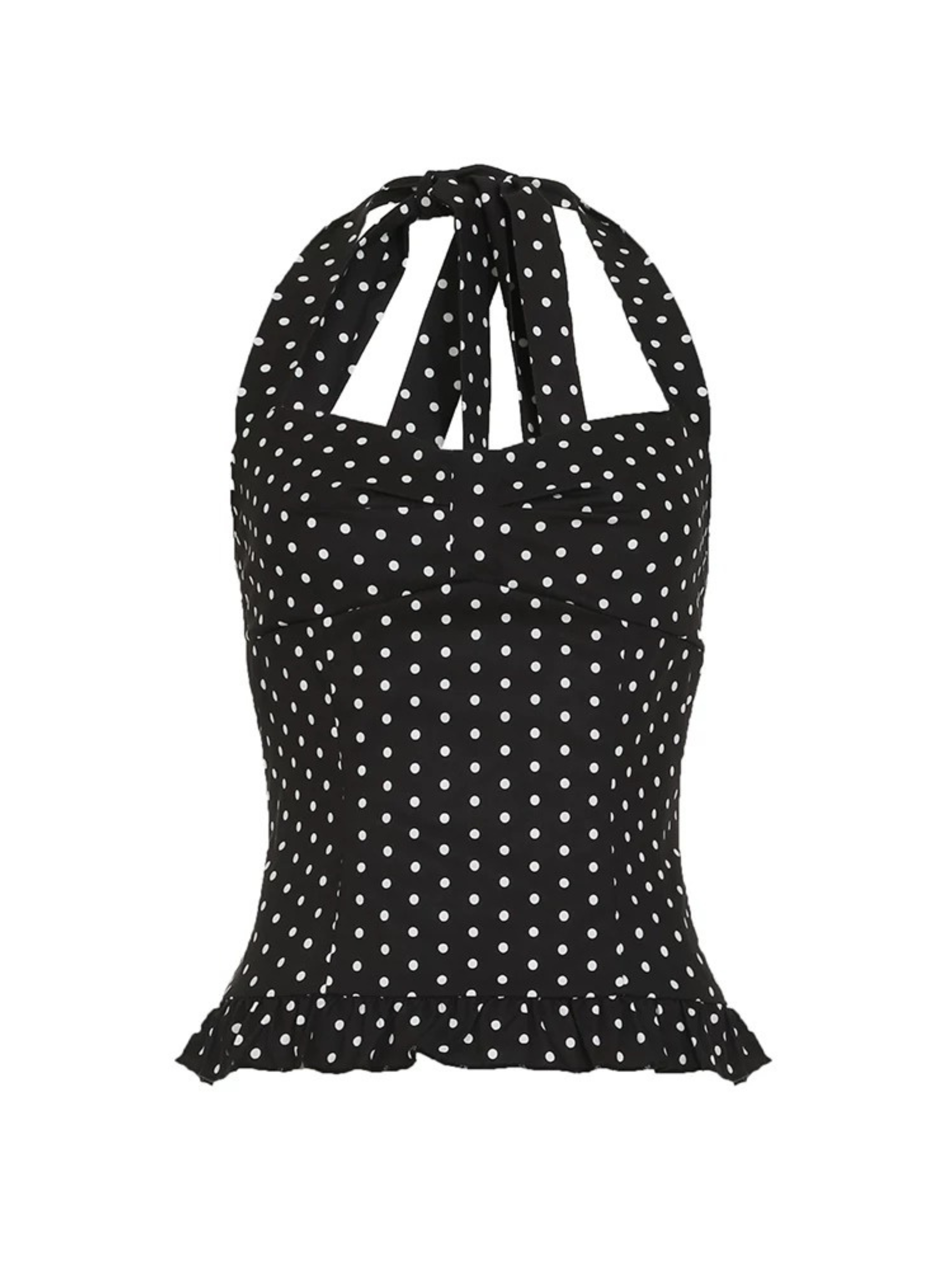 Nerea Polka Dot Halter Corset Top