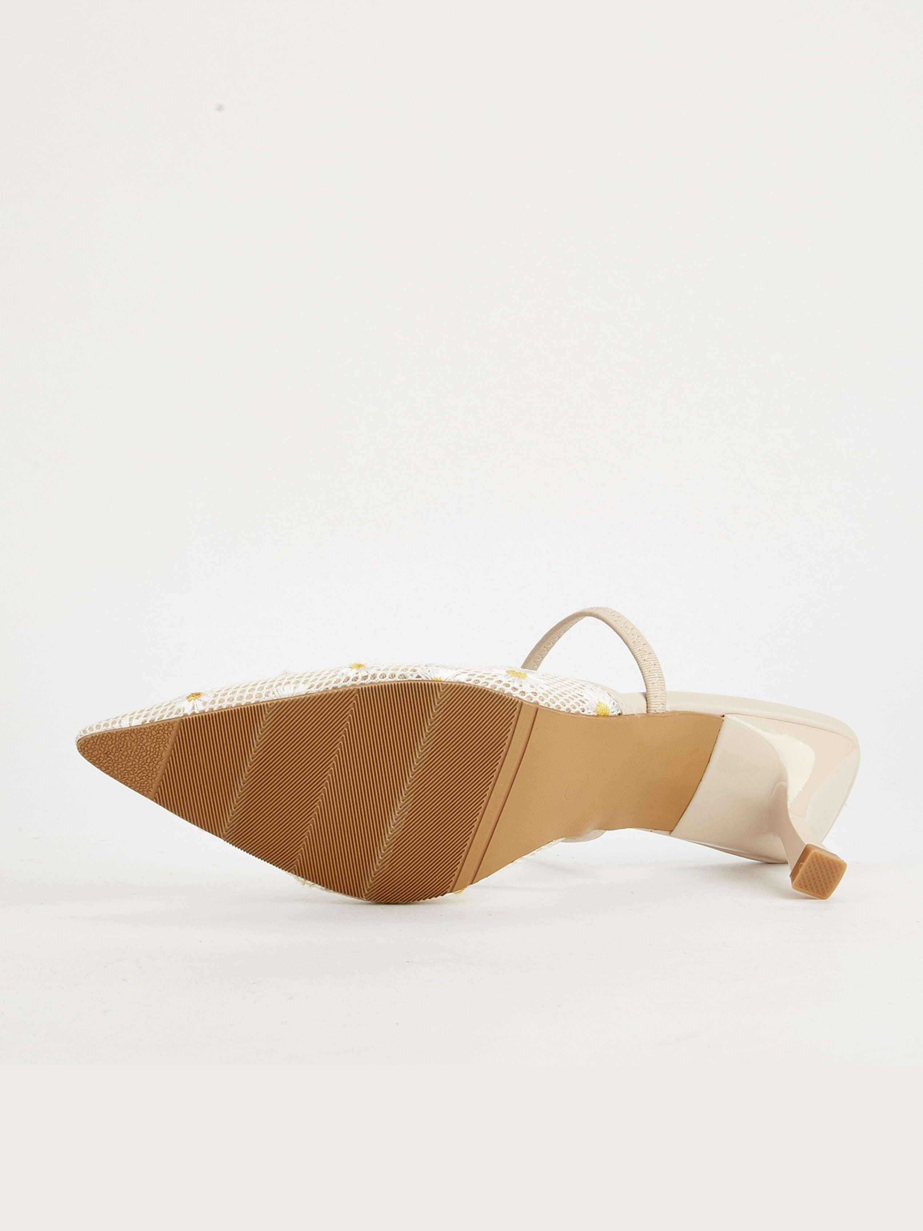 Rhoswen Daisy Mesh Pointed Mule Heels