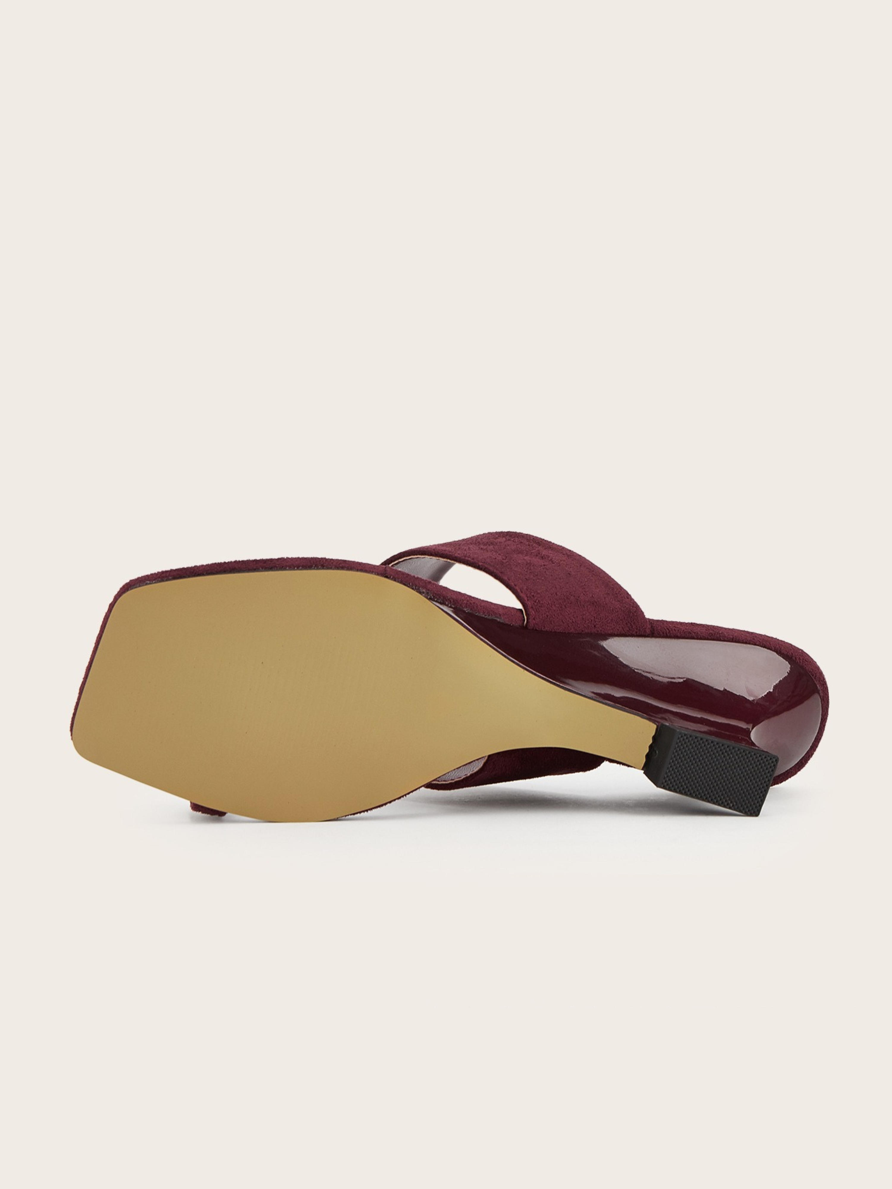 Elzara Wine Velvet Wedge Mule Sandals