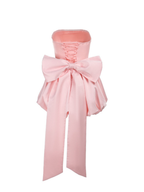 Rilena Bow Back Strapless Mini Dress