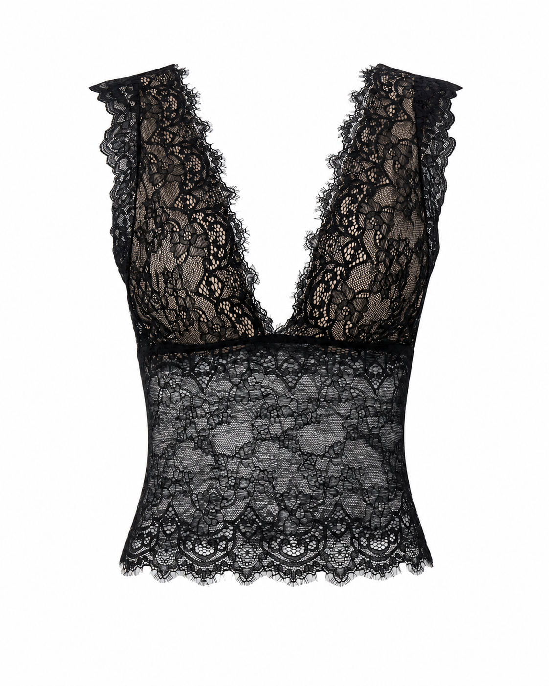 Hattie Black Lace V-Neck Cami Top