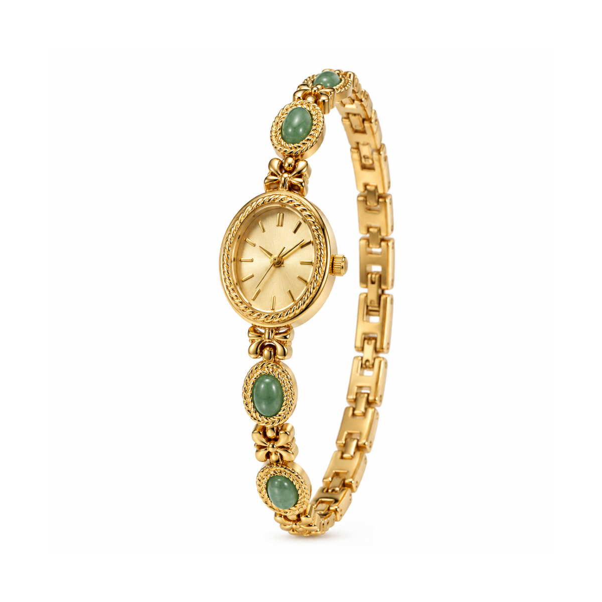 Vintage Oval Gemstone Bracelet Watch