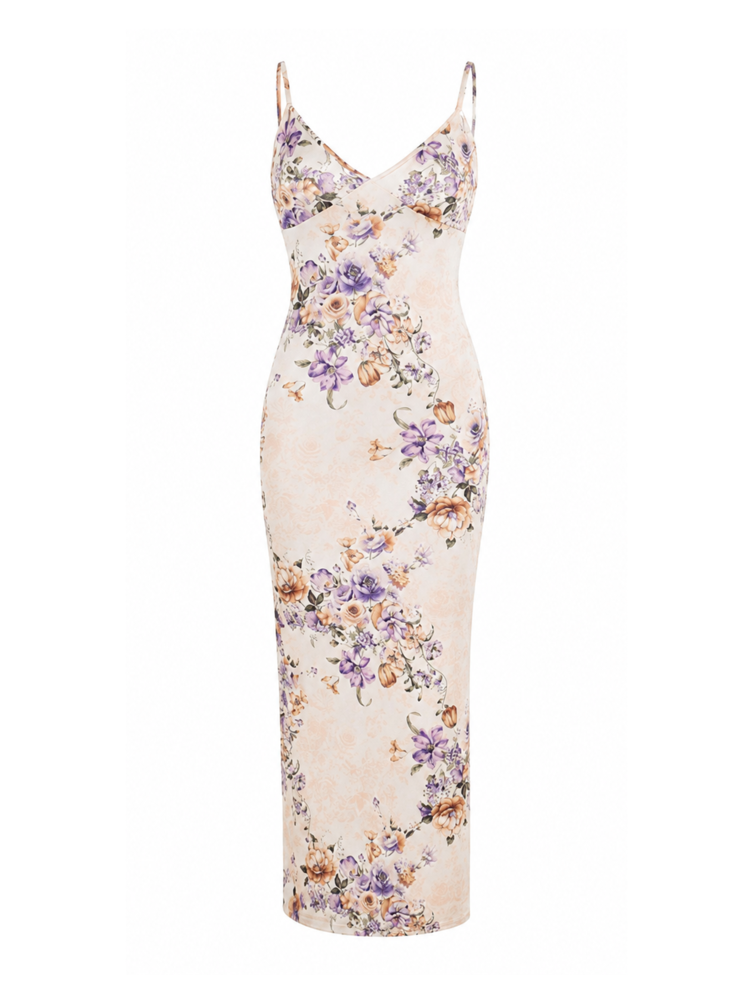 Tizra Cream Floral Cami Maxi Dress