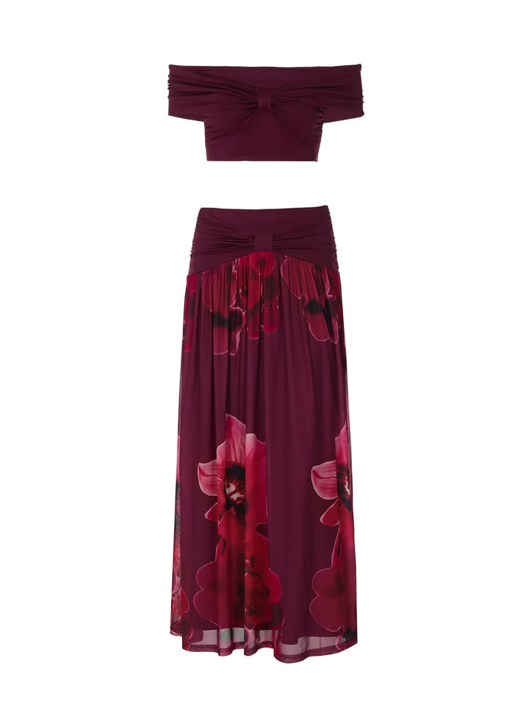 Thaliah Floral Two-Piece Maxi Skirt Set