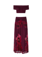 Thaliah Floral Two-Piece Maxi Skirt Set