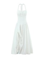 Amelie Lace-Up Halter Maxi Dress