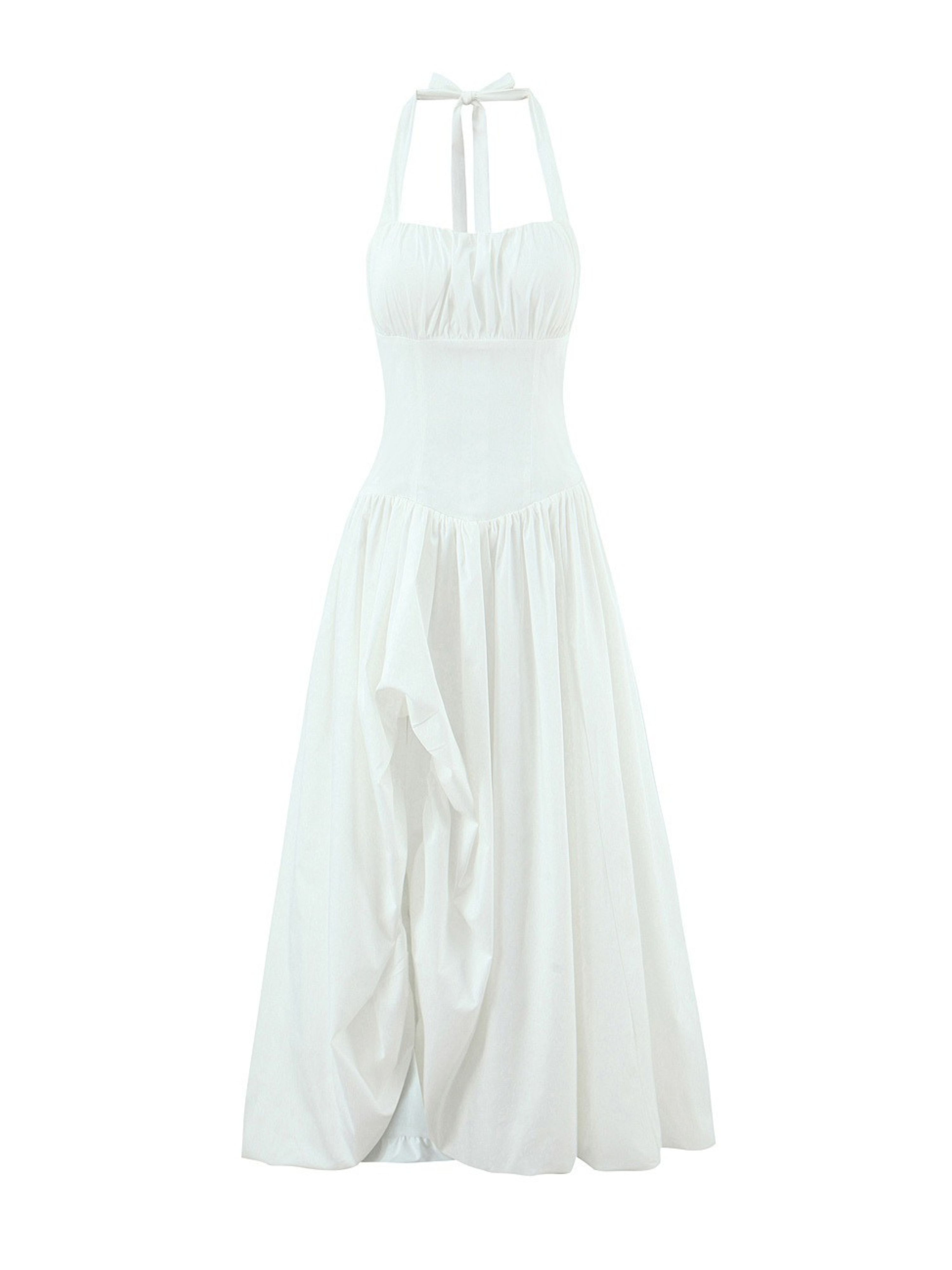 Amelie Lace-Up Halter Maxi Dress