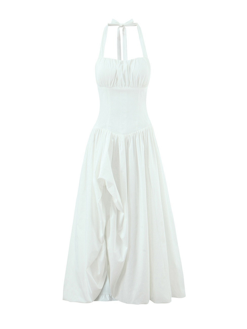 Amelie Lace-Up Halter Maxi Dress