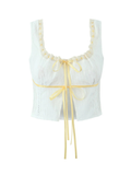 Beril Lace Trim Tie-Front Top & Maxi Skirt Set