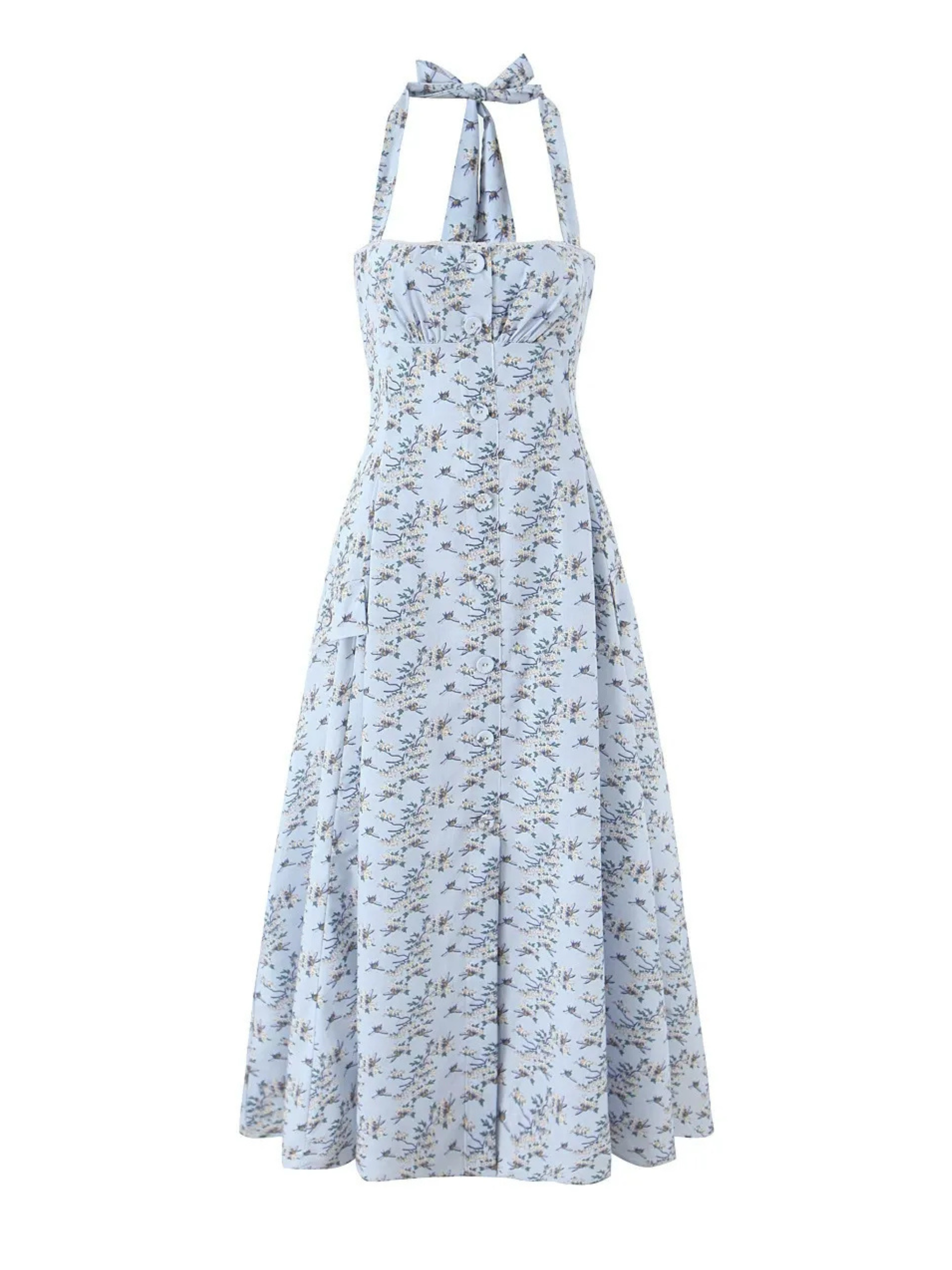 Sirma Halter Button-Front Midi Dress