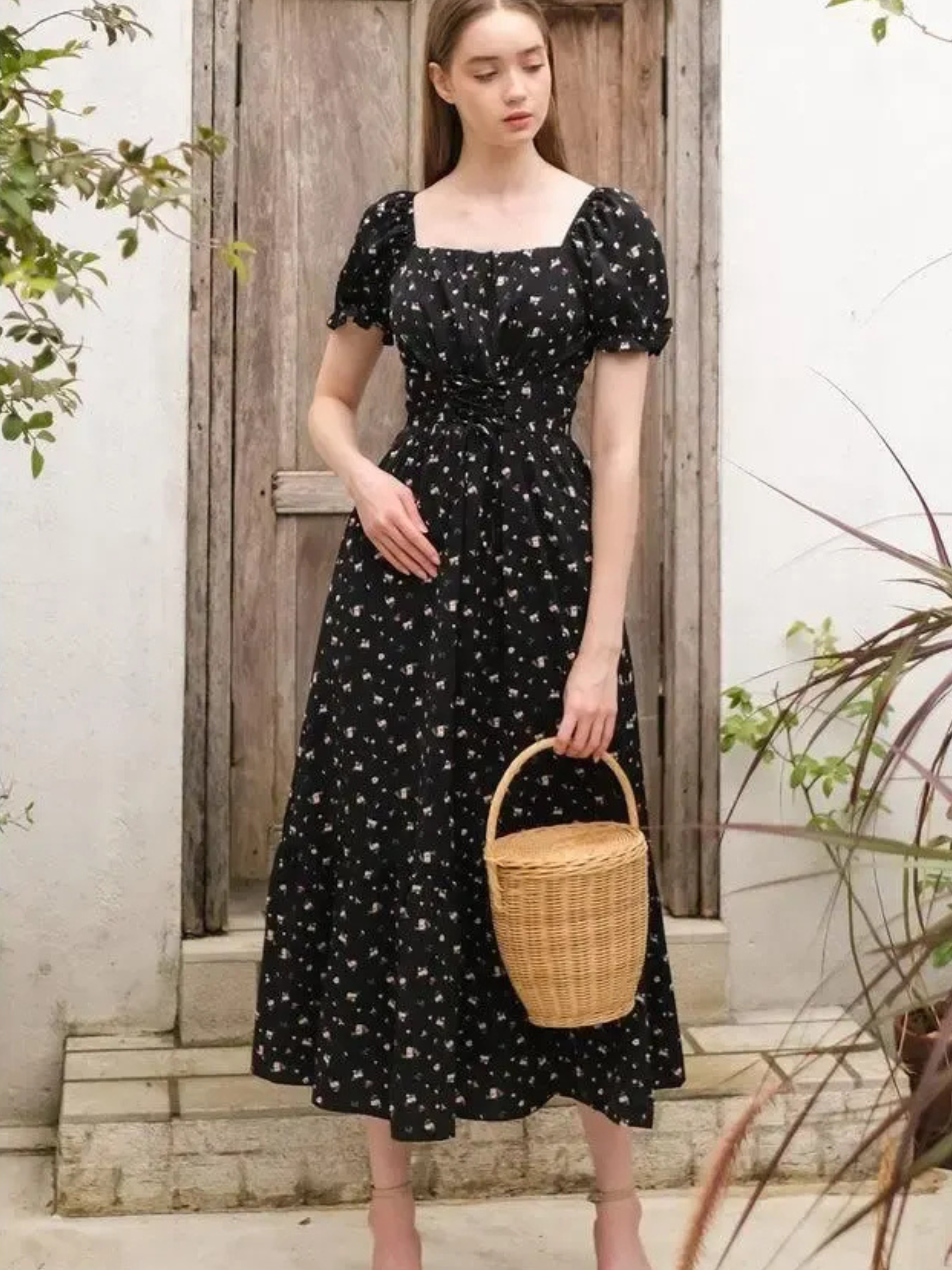 Orlina Floral Smocked Midi Dress