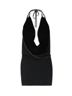 Stud Trim Halter Mini Dress