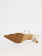Lineth Pearl Mesh Slingback Heels