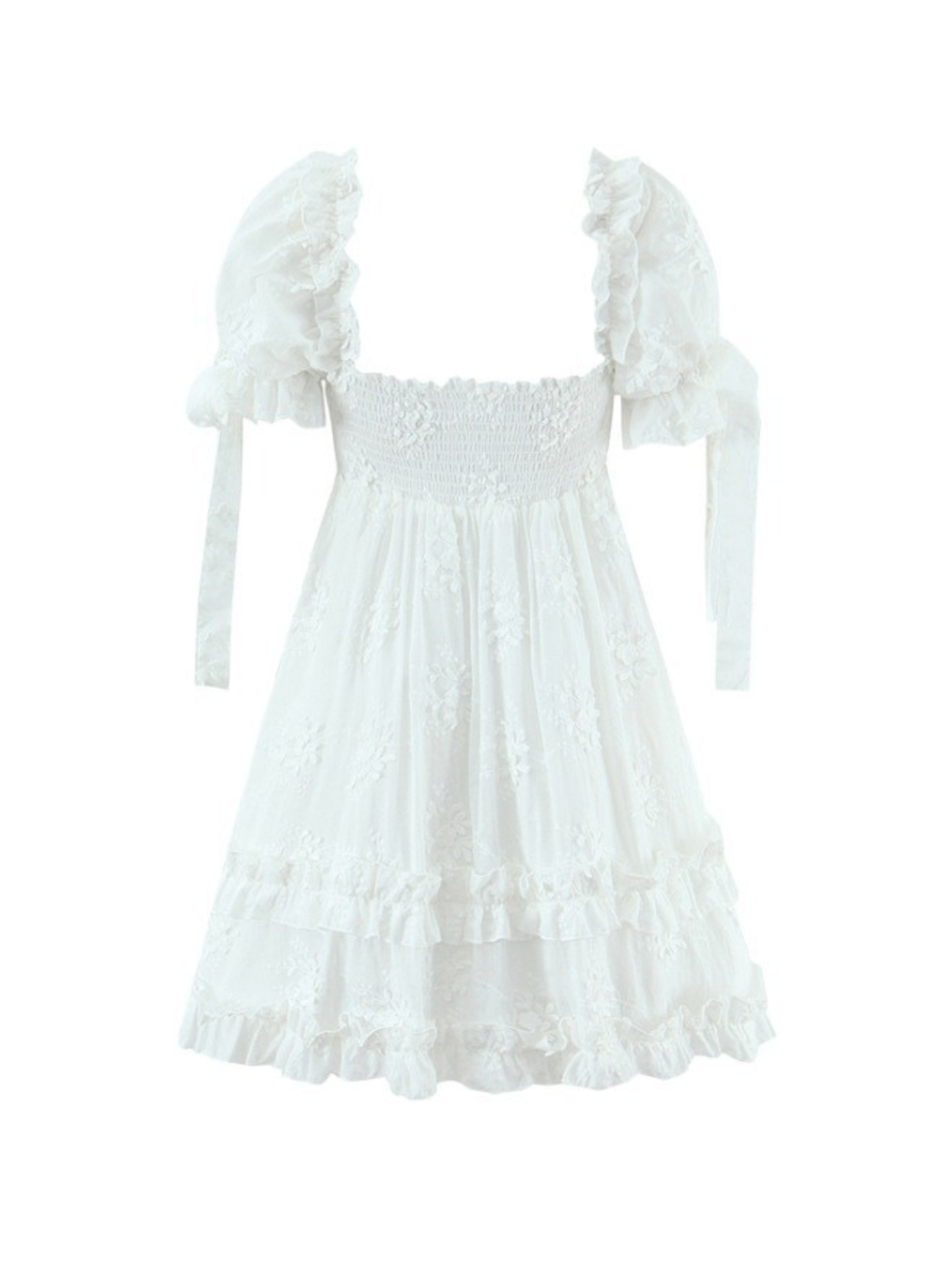 Ilona Embroidered Ruffle Mini Dress