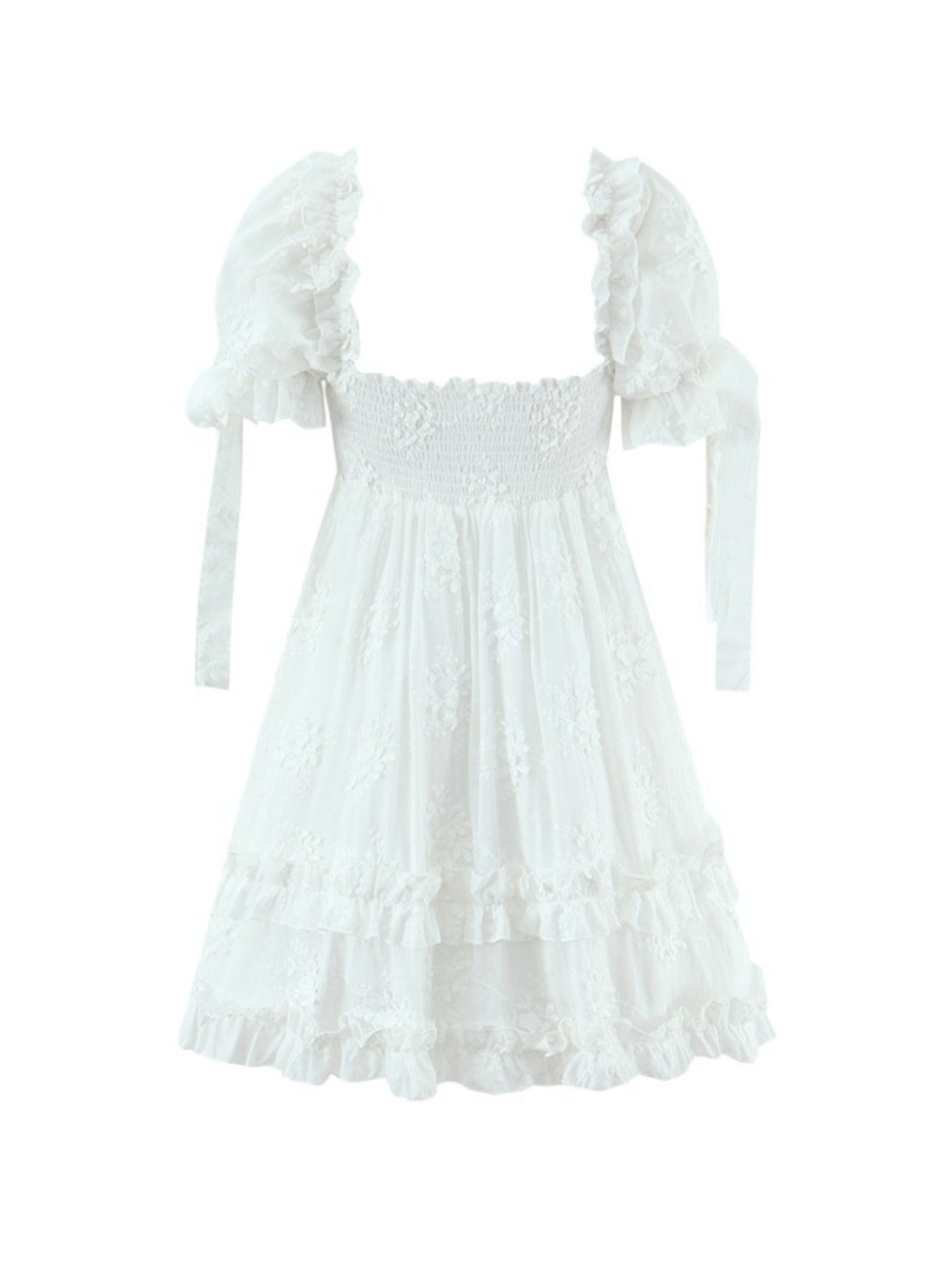 Ilona Embroidered Ruffle Mini Dress