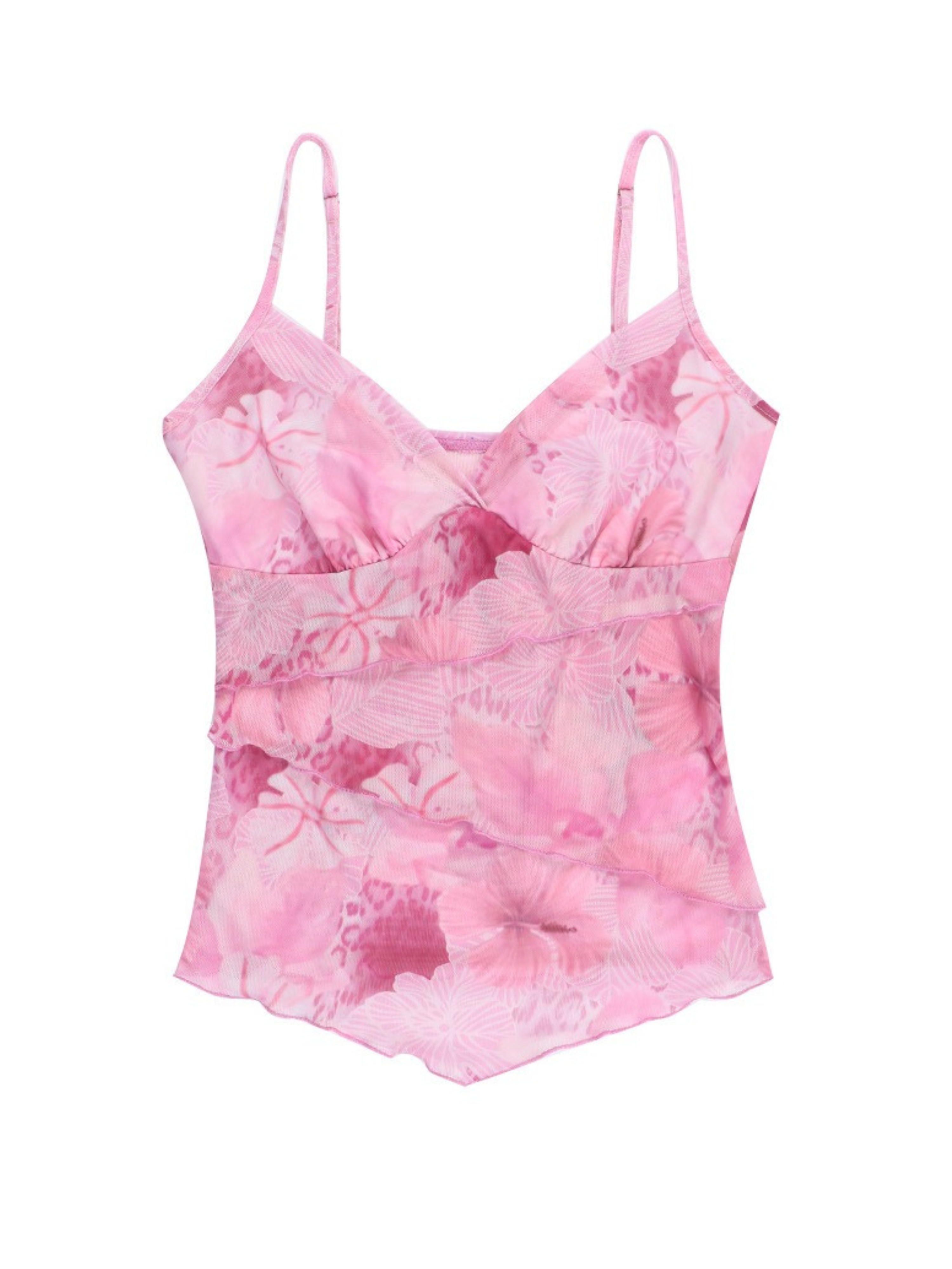Desira Floral Sheer Mesh Cami Top