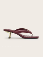 Belara Wine Quilted Thong Heel Sandals