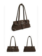 Keira Studded Leopard Shoulder Bag