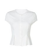 Zaria Buttoned Top & Mini Skirt Set