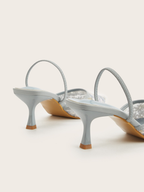 Lina Daisy Mesh Pointed Mule Heels