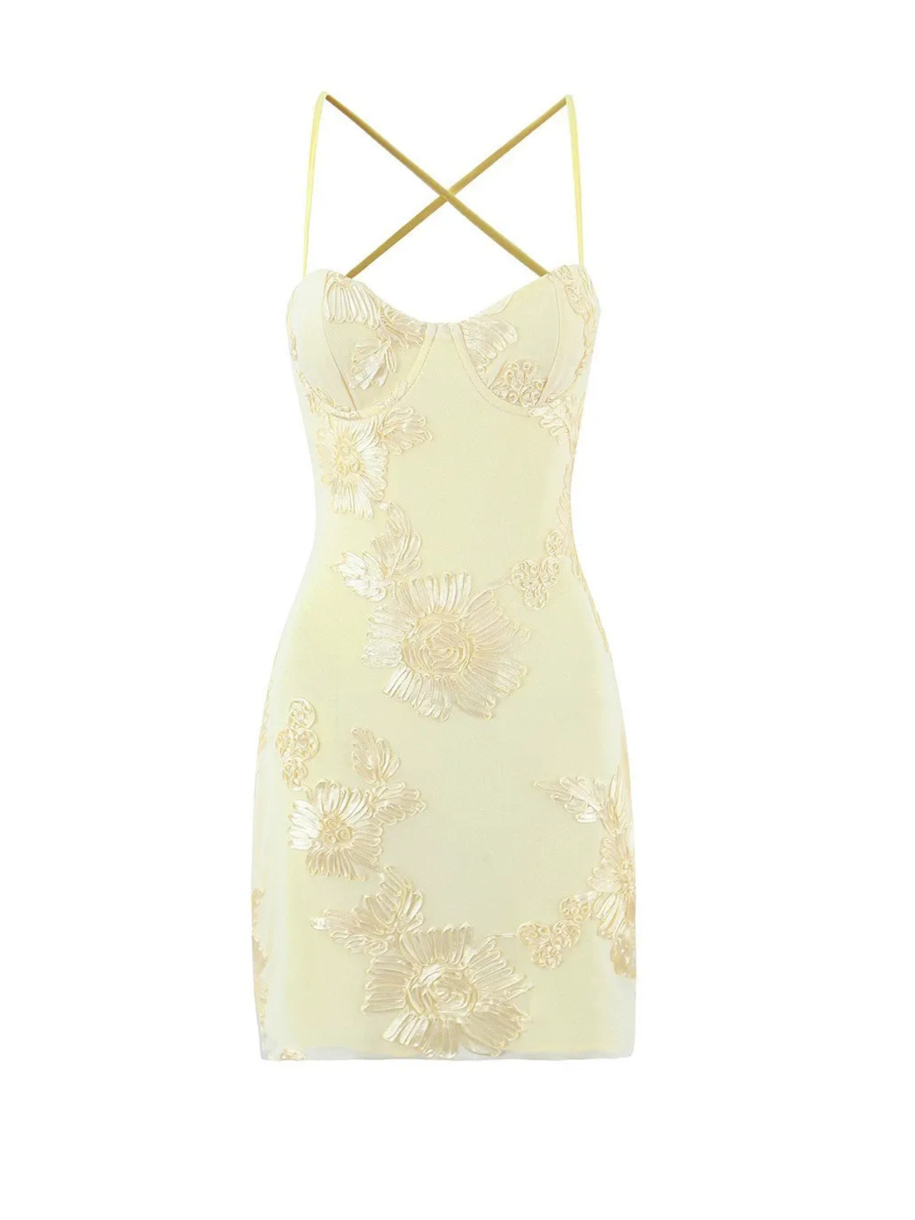 Mona Floral Embroidered Mini Dress