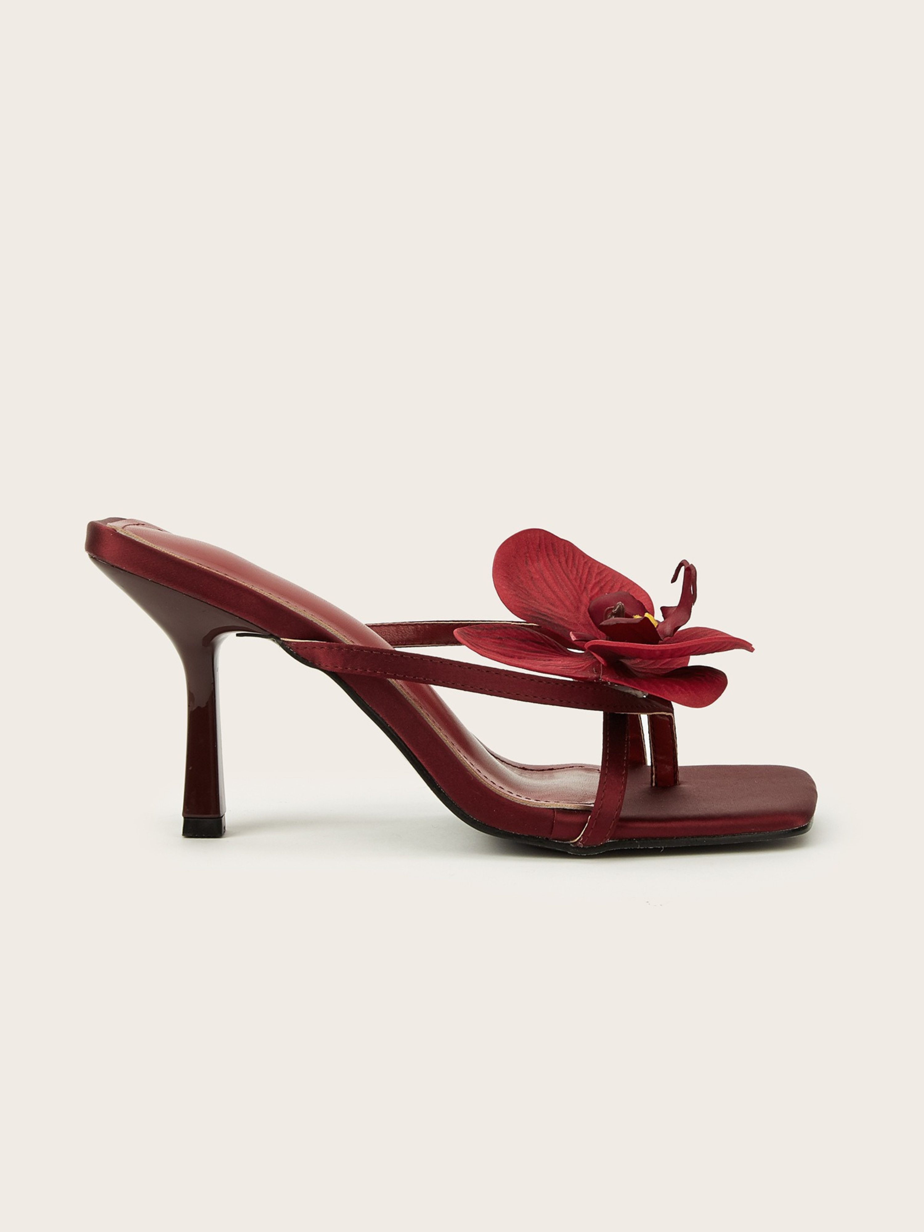 Senara Wine Red Orchid Satin Heels