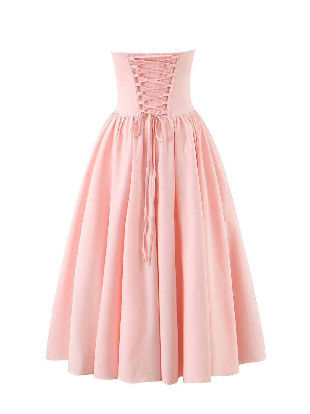 Perin Strapless Bow Corset Midi Dress