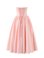 Perin Strapless Bow Corset Midi Dress