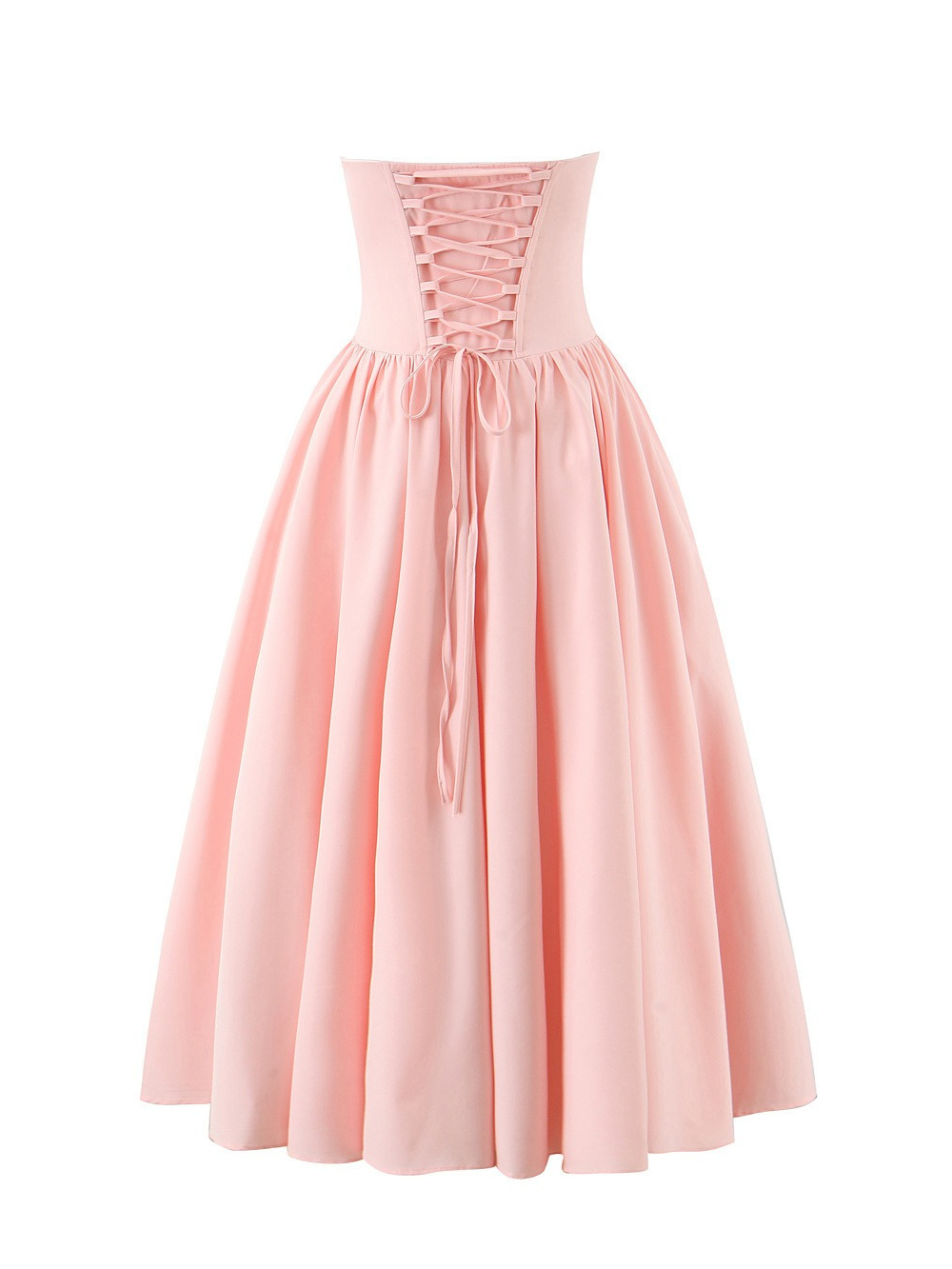Perin Strapless Bow Corset Midi Dress