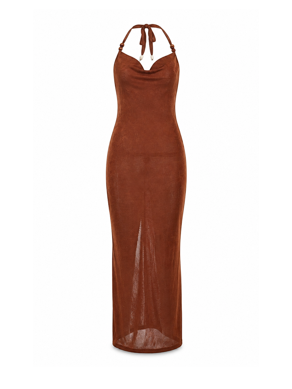 Vezra Knit Halter Maxi Dress
