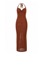 Vezra Knit Halter Maxi Dress