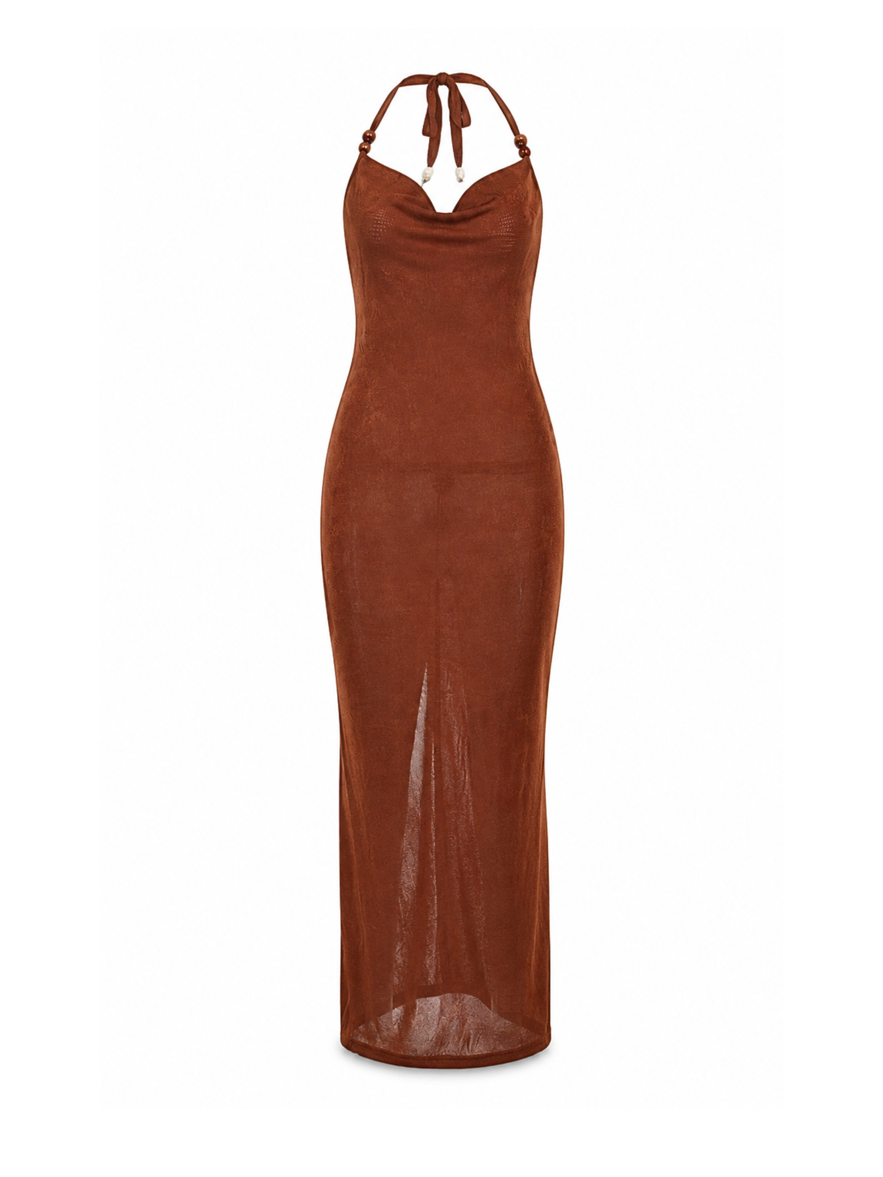 Vezra Knit Halter Maxi Dress