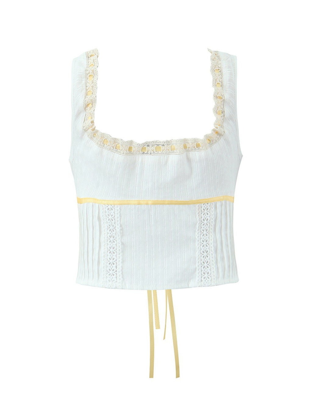 Beril Lace Trim Tie-Front Top & Maxi Skirt Set