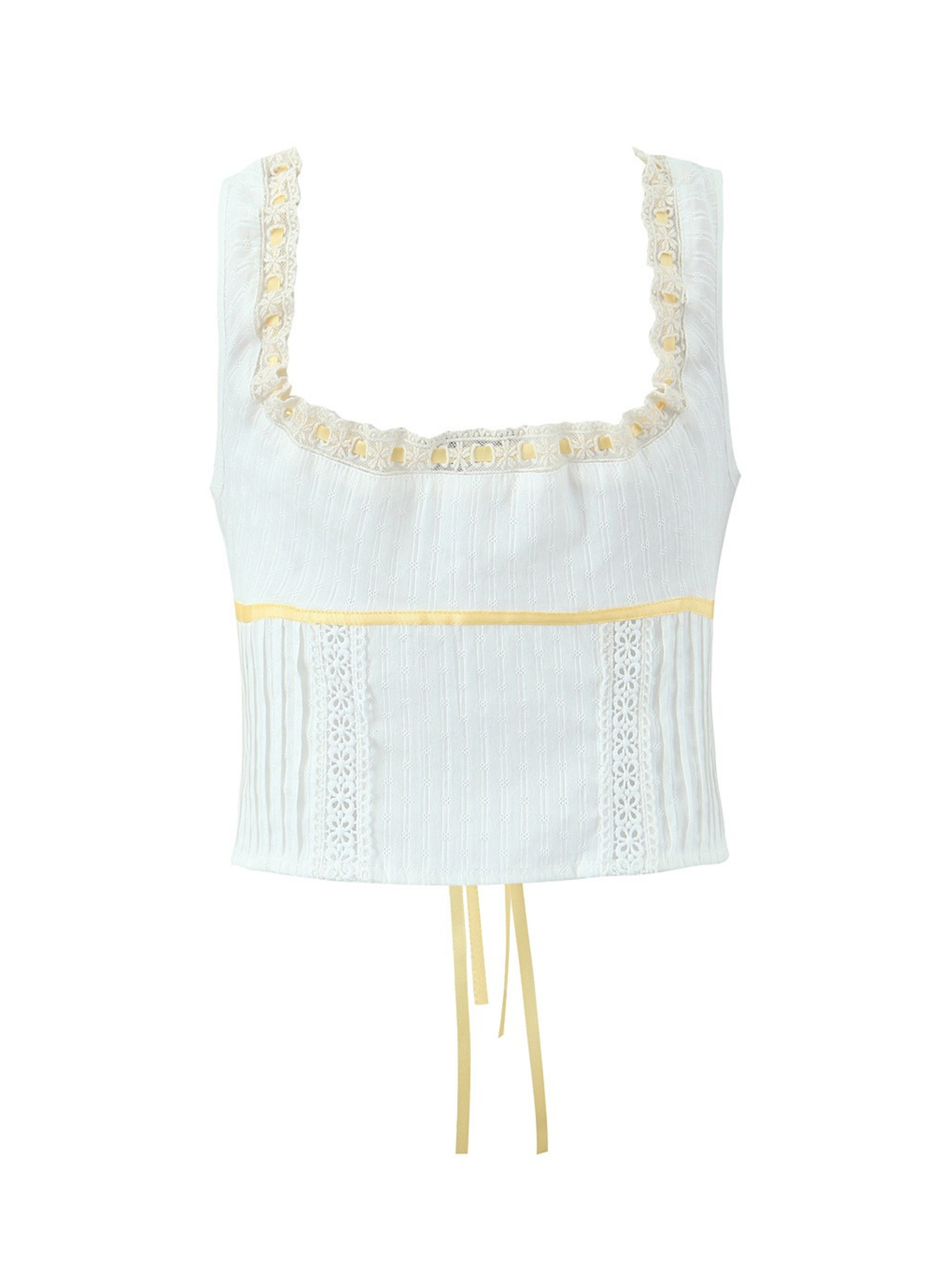 Beril Lace Trim Tie-Front Top & Maxi Skirt Set