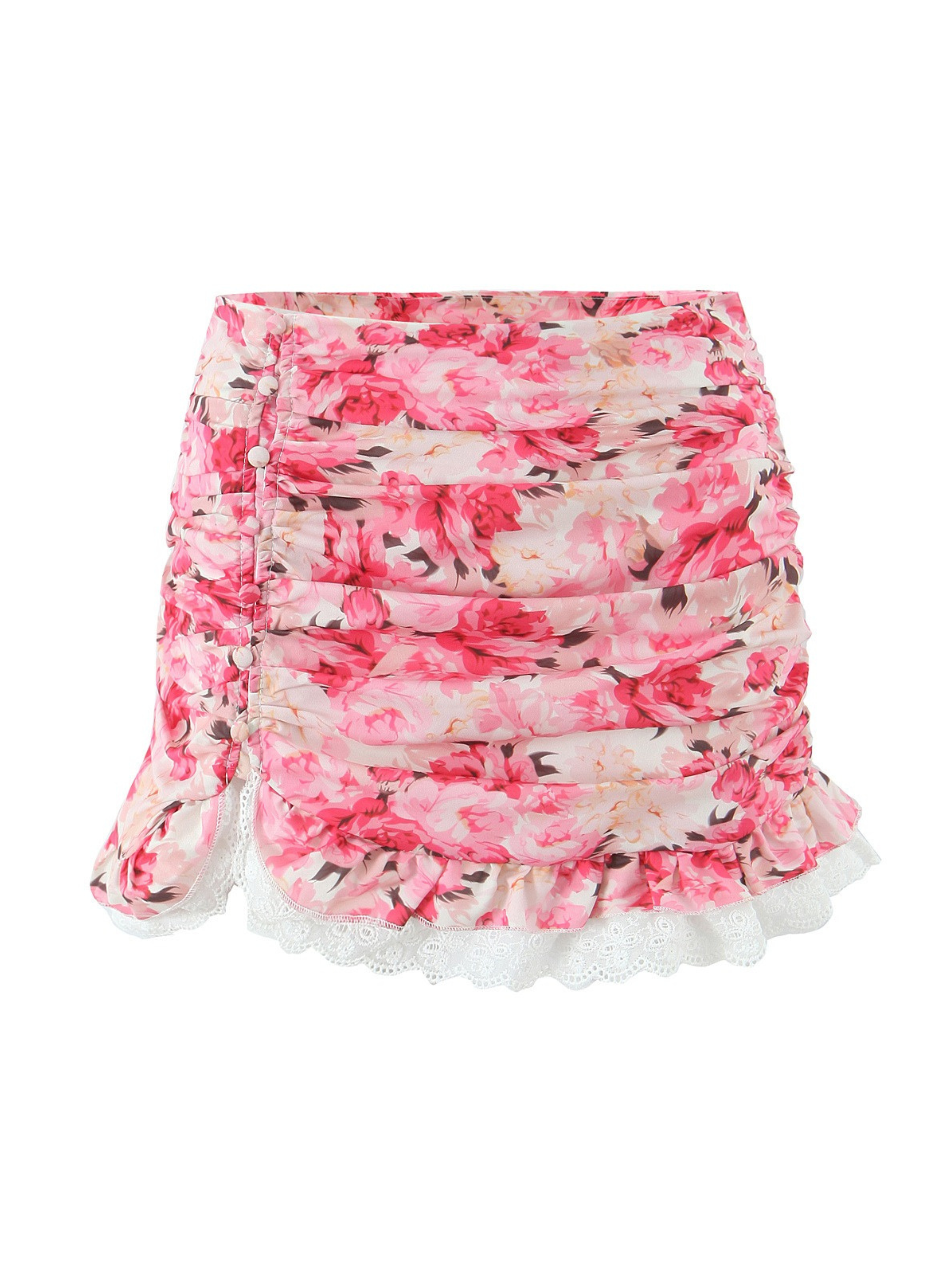 Maelia Floral Ruffle Skirt Set