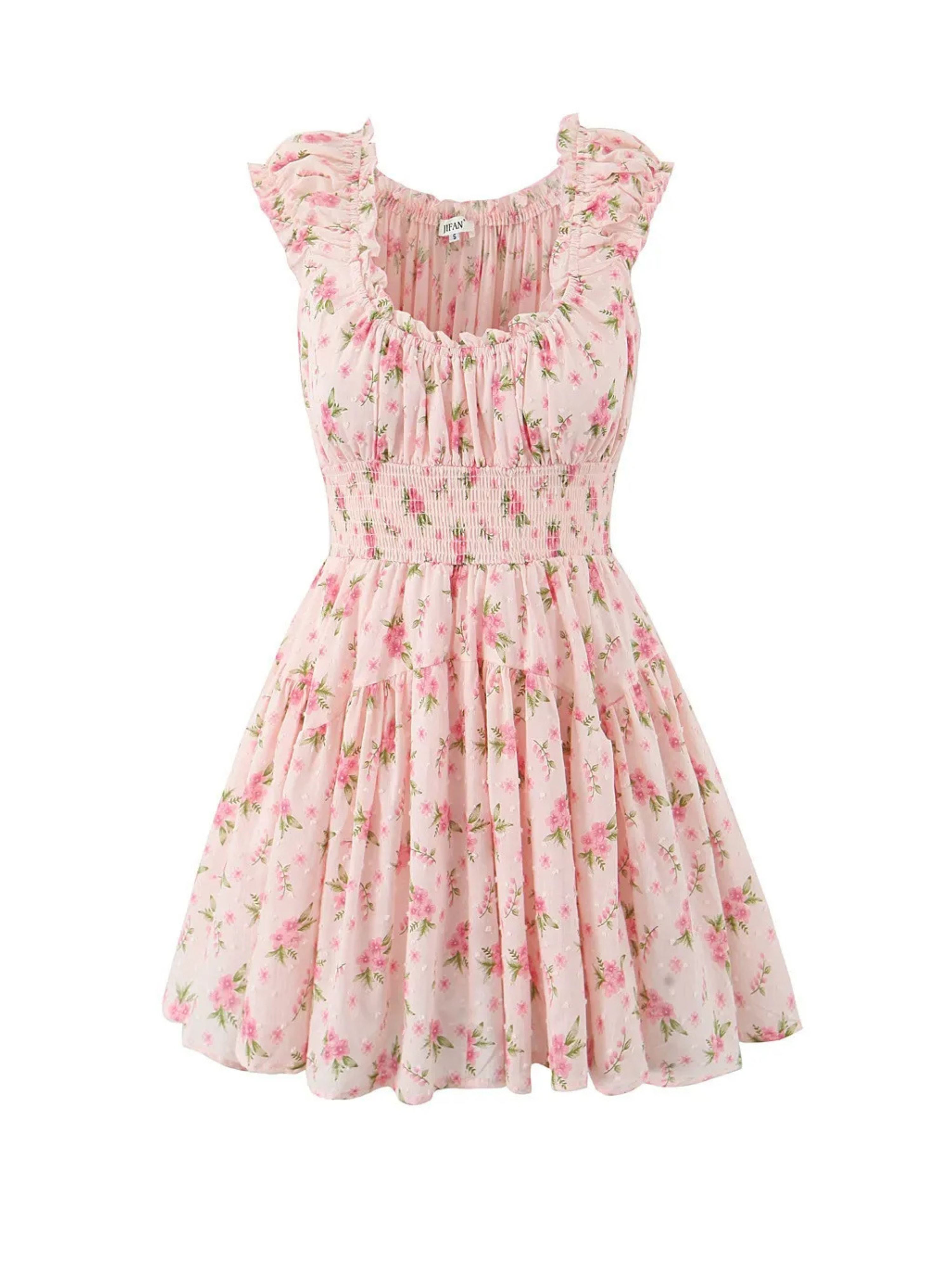 Selis Off-Shoulder Smocked Mini Dress