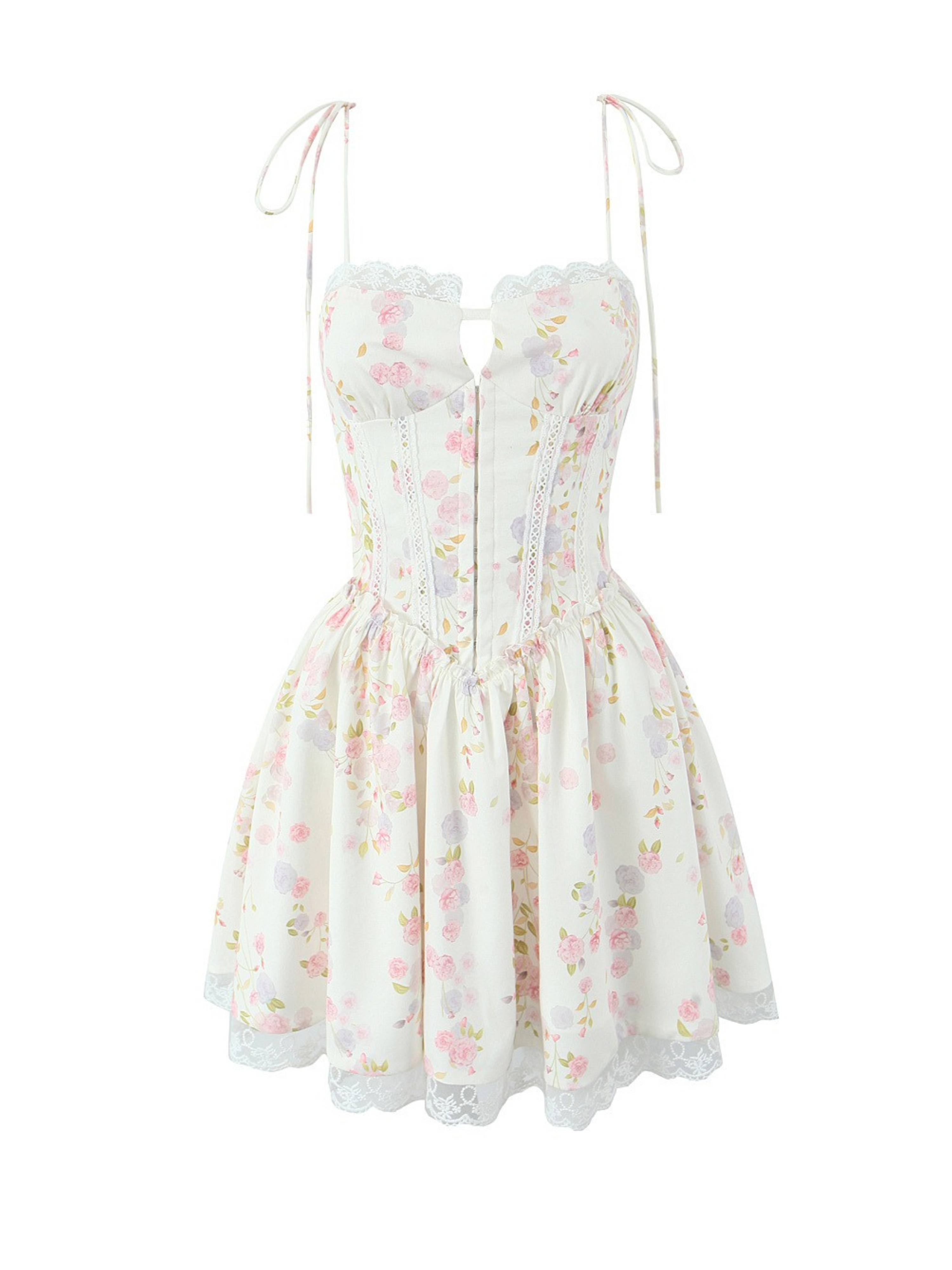 Adira Lace Trim Corset Mini Dress