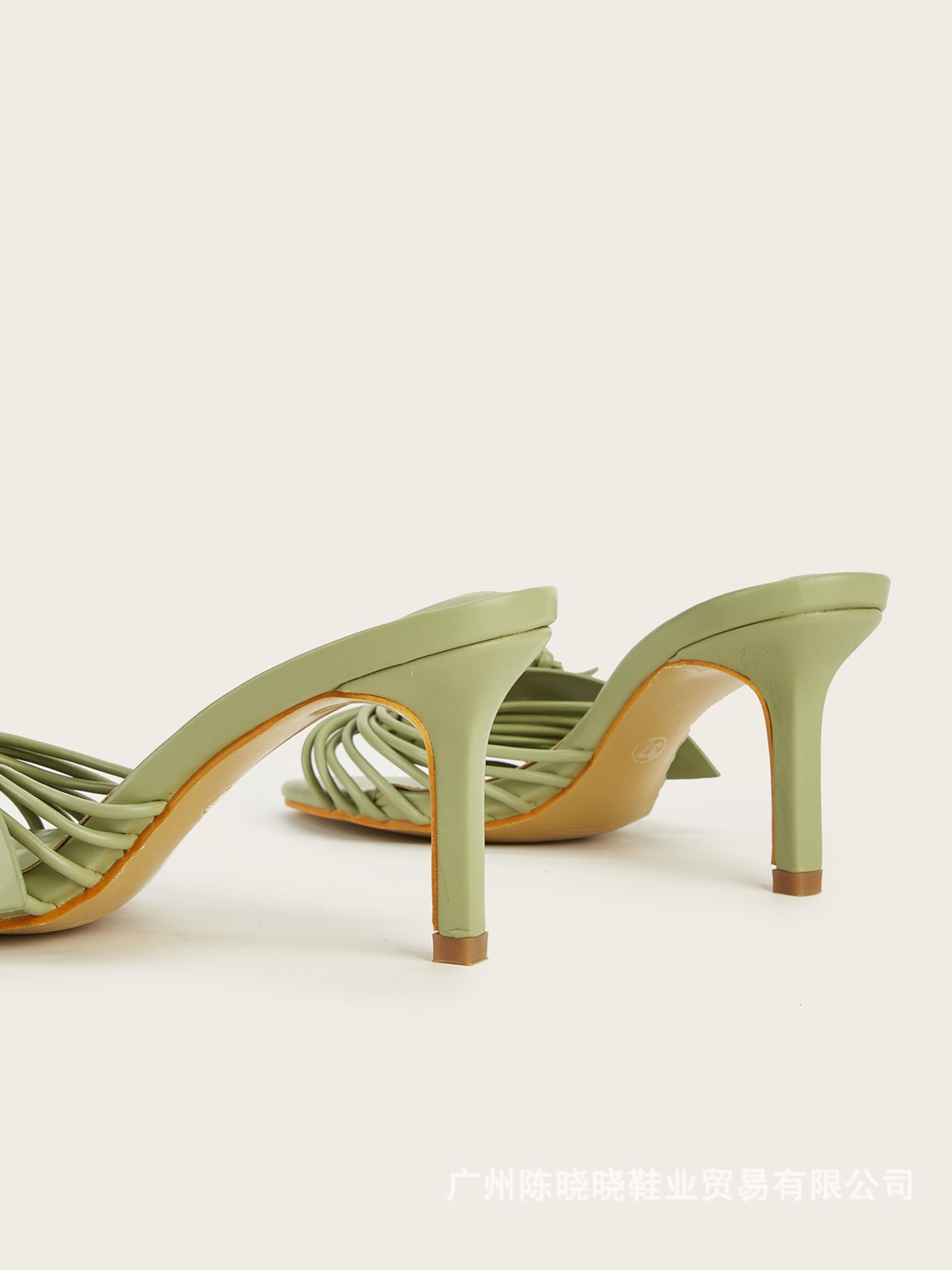 Zelith Matcha Floral Petal Mule Heels