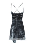 Jovita Printed Lace-Up Mini Dress