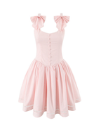 Elifa Blush Bow Pocket Mini Dress