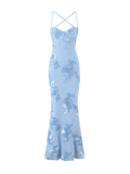Sarya Floral Appliqué Maxi Dress