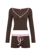 Audrey Contrast Trim Lounge Two-Piece Set