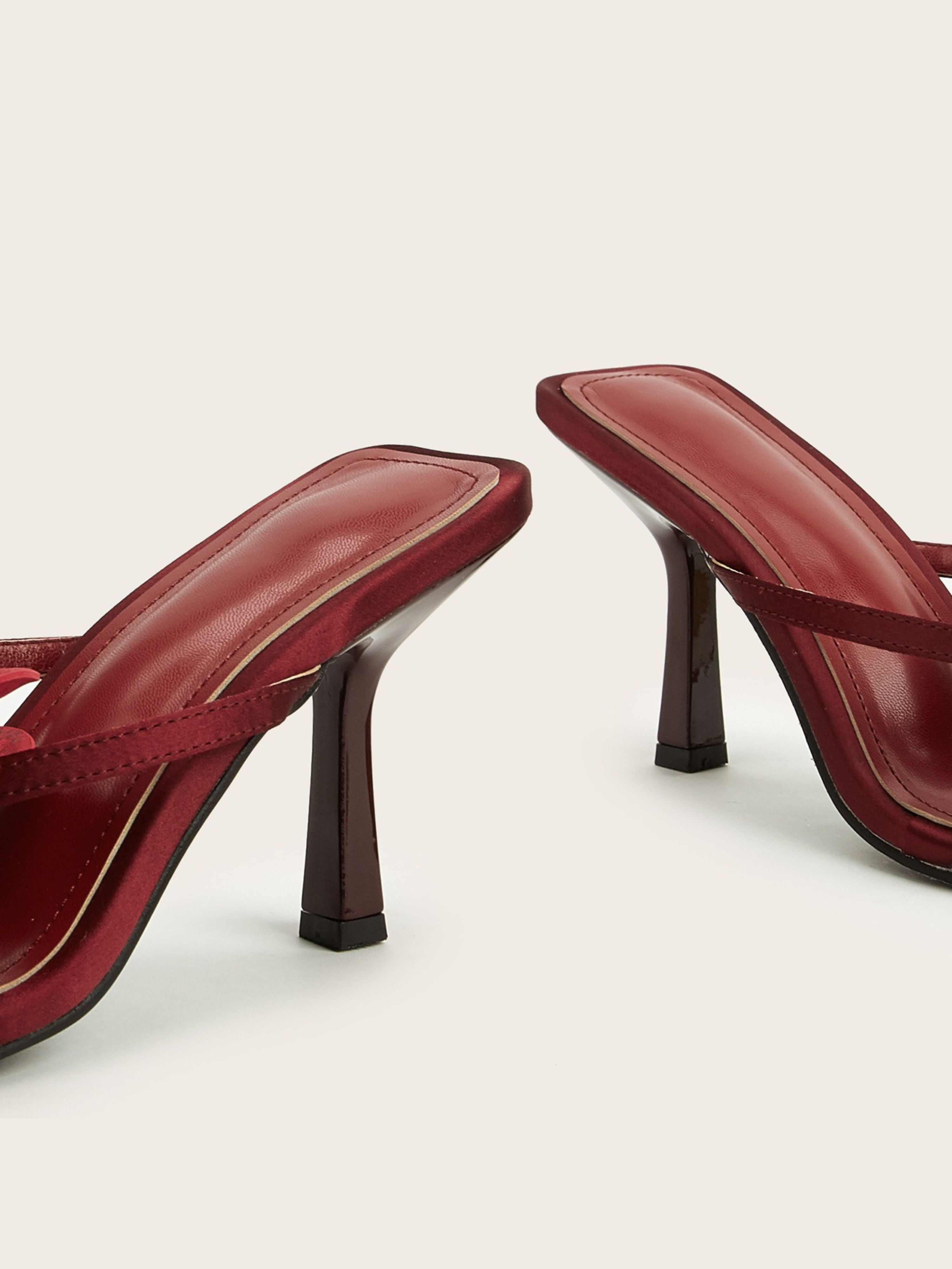 Senara Wine Red Orchid Satin Heels