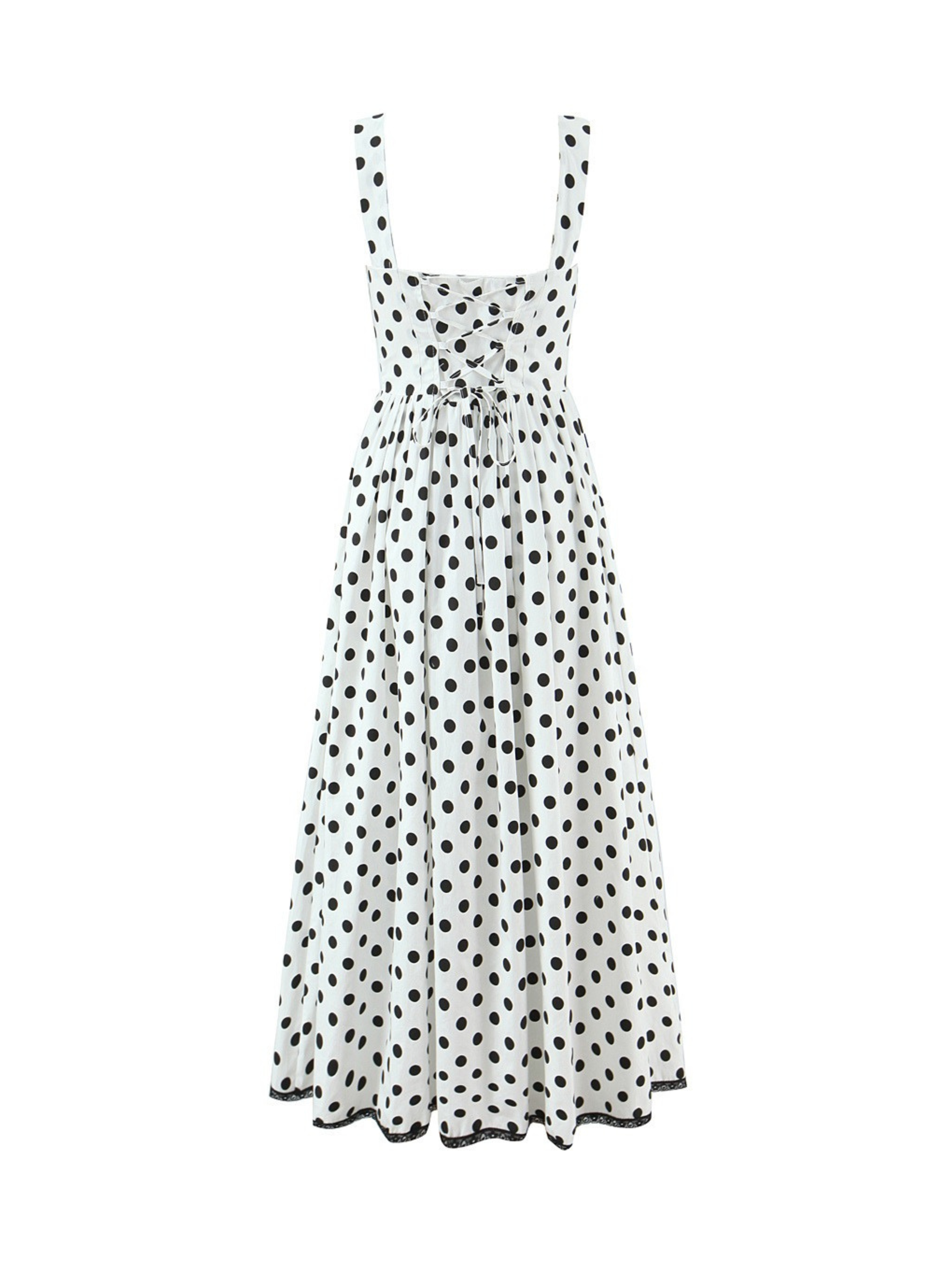 Sibel Polka Dot & Gingham Cotton Midi Dress