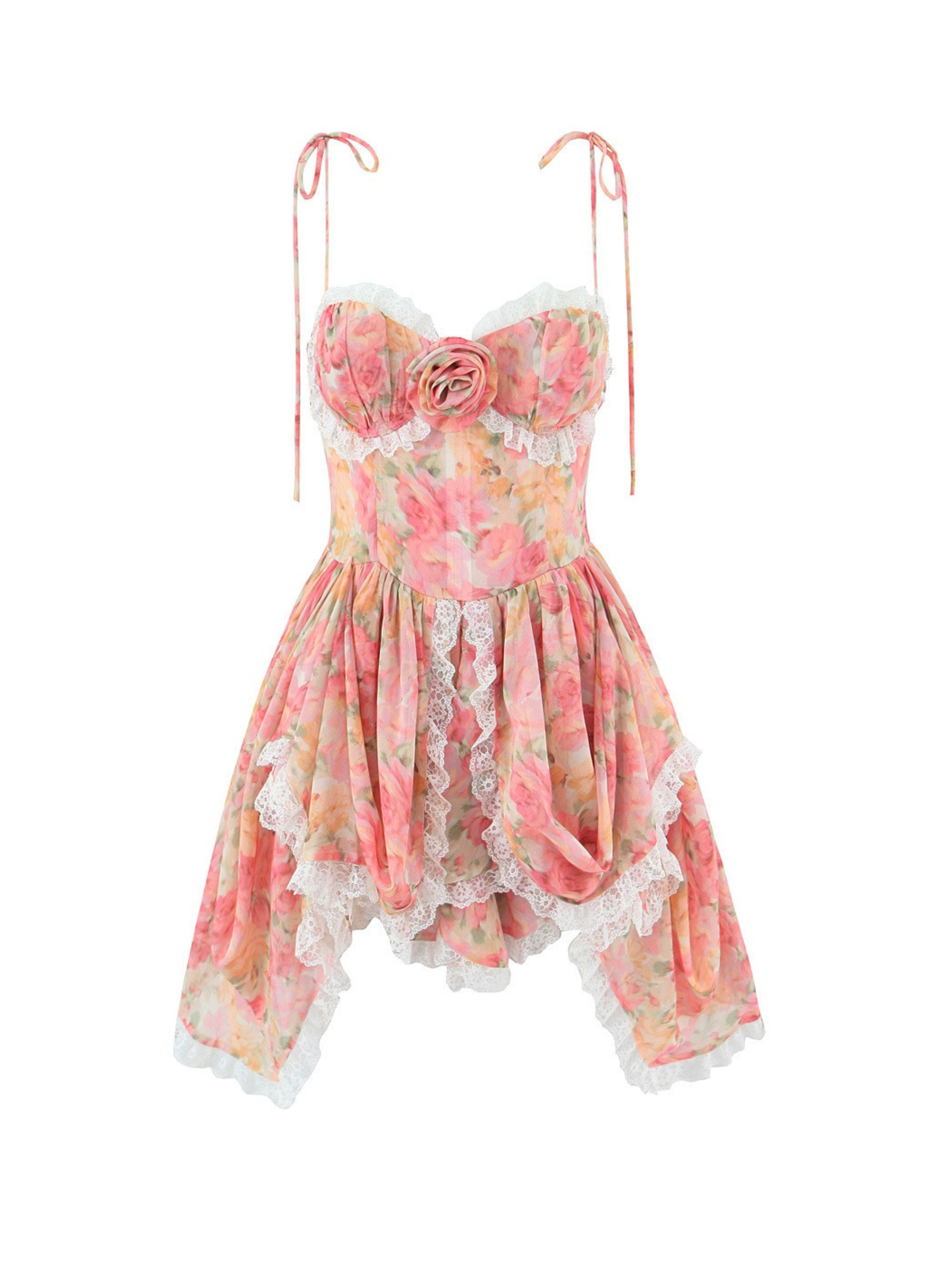 Mina Lace Floral Mini Dress