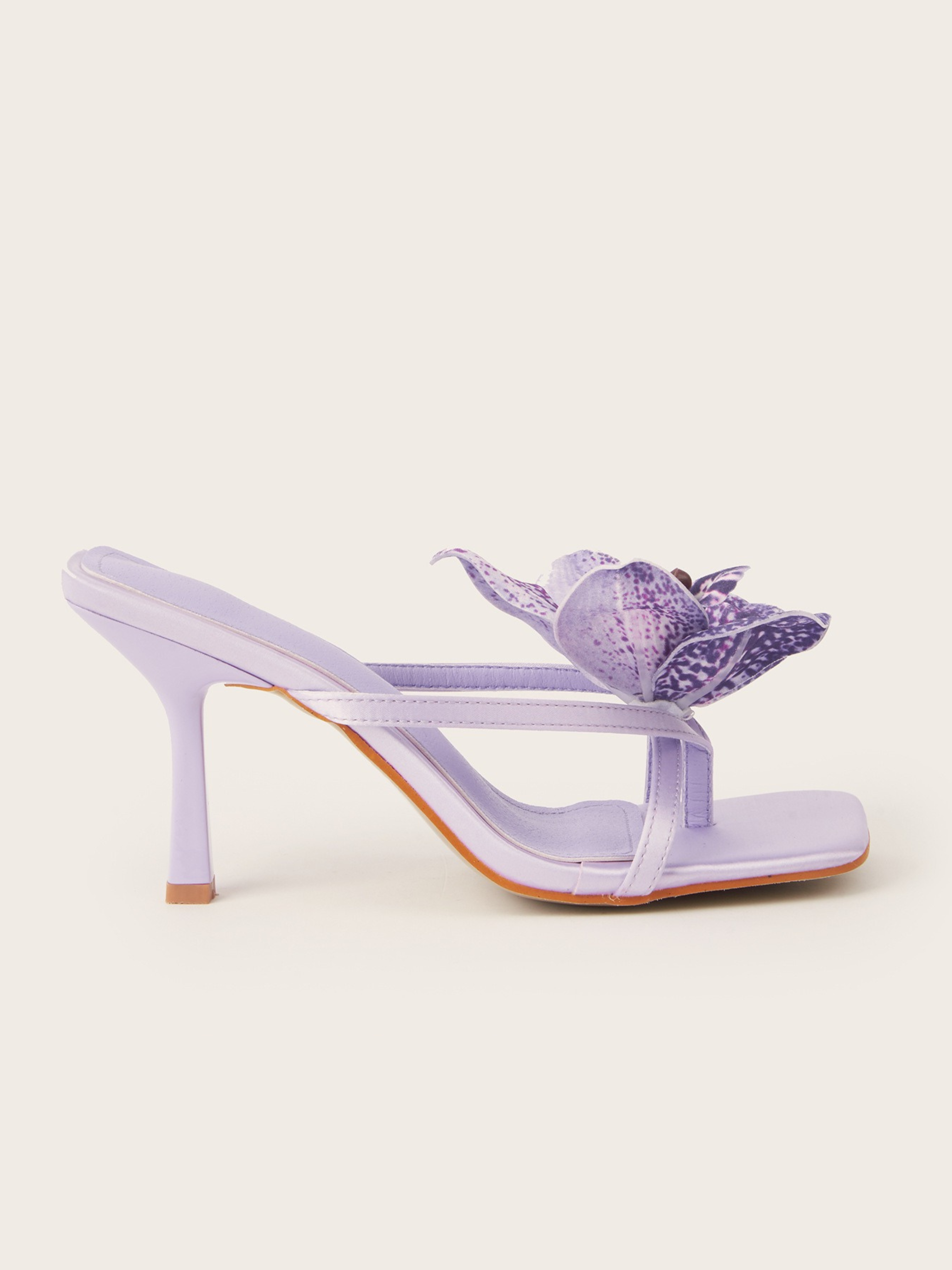 Maya Violet Orchid Satin Heel Sandals