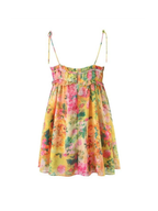Amira Floral Chiffon Tie-Strap Mini Dress