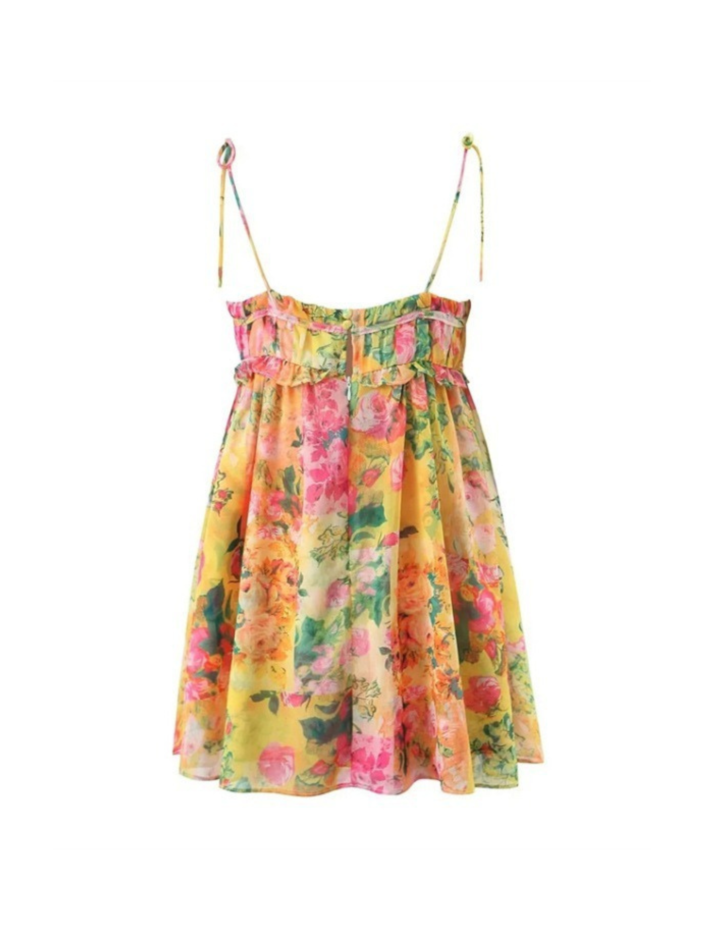 Amira Floral Chiffon Tie-Strap Mini Dress
