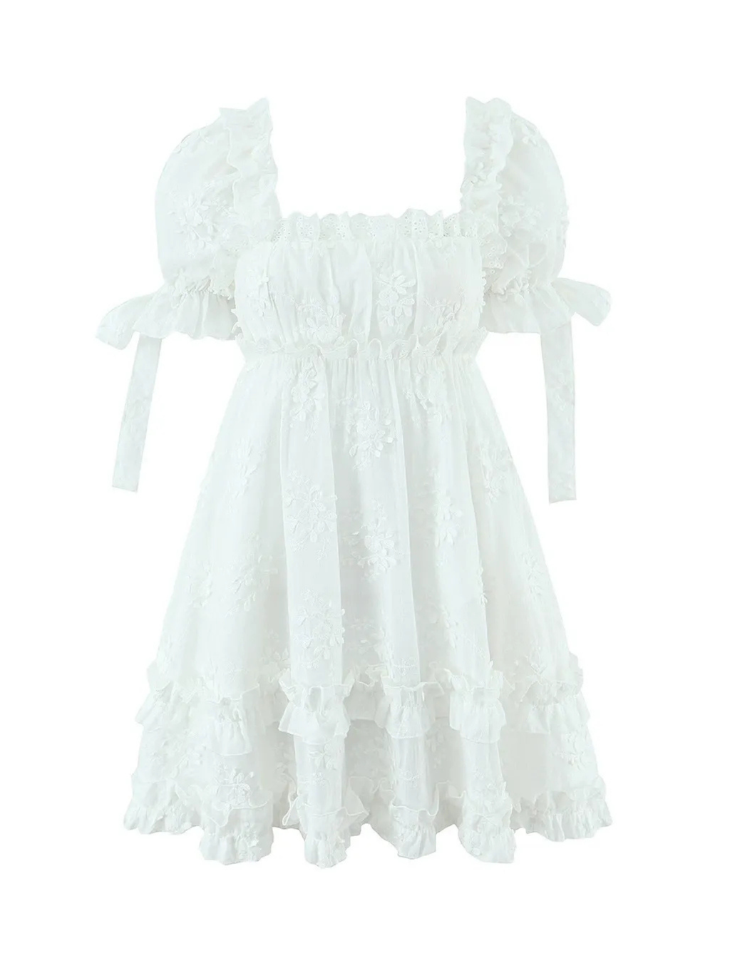 Ilona Embroidered Ruffle Mini Dress